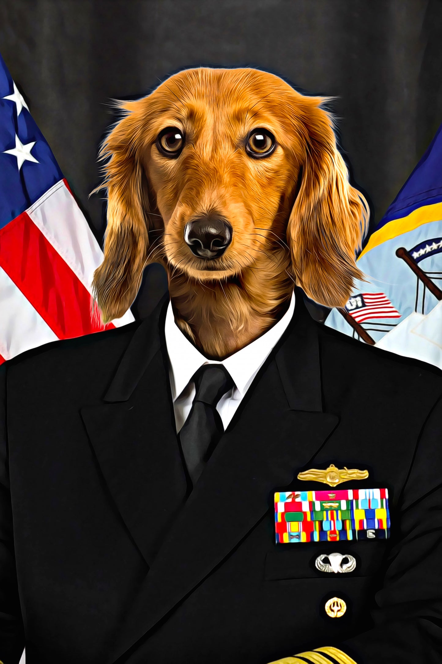 The US Navy Custom Pet Portrait Canvas - Noble Pawtrait