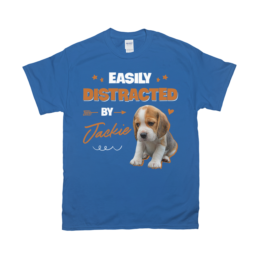 Easily Distracted By My Pet Custom Pet Unisex T-shirt - Noble Pawtrait