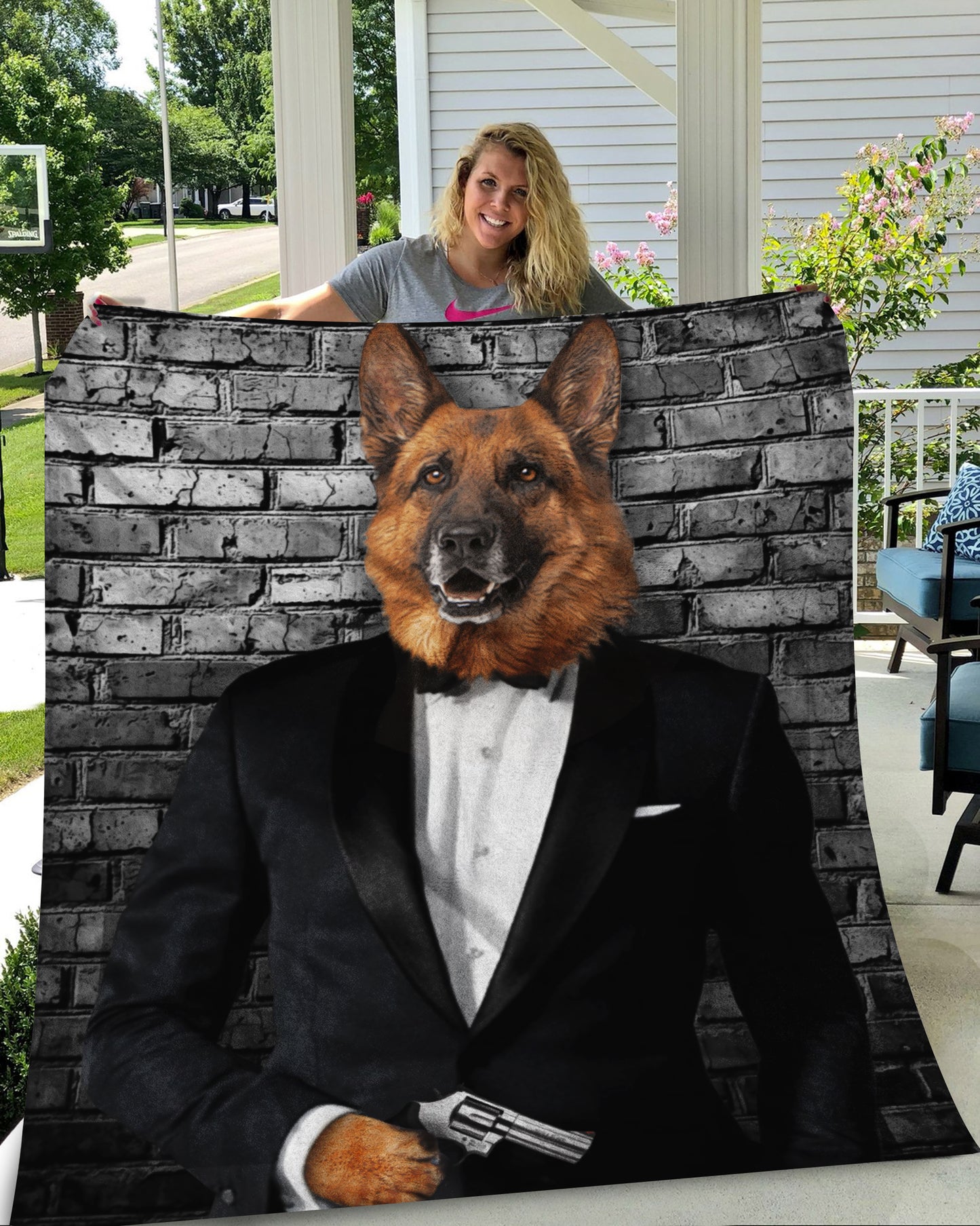 The Secret Agent Custom Pet Blanket - Noble Pawtrait