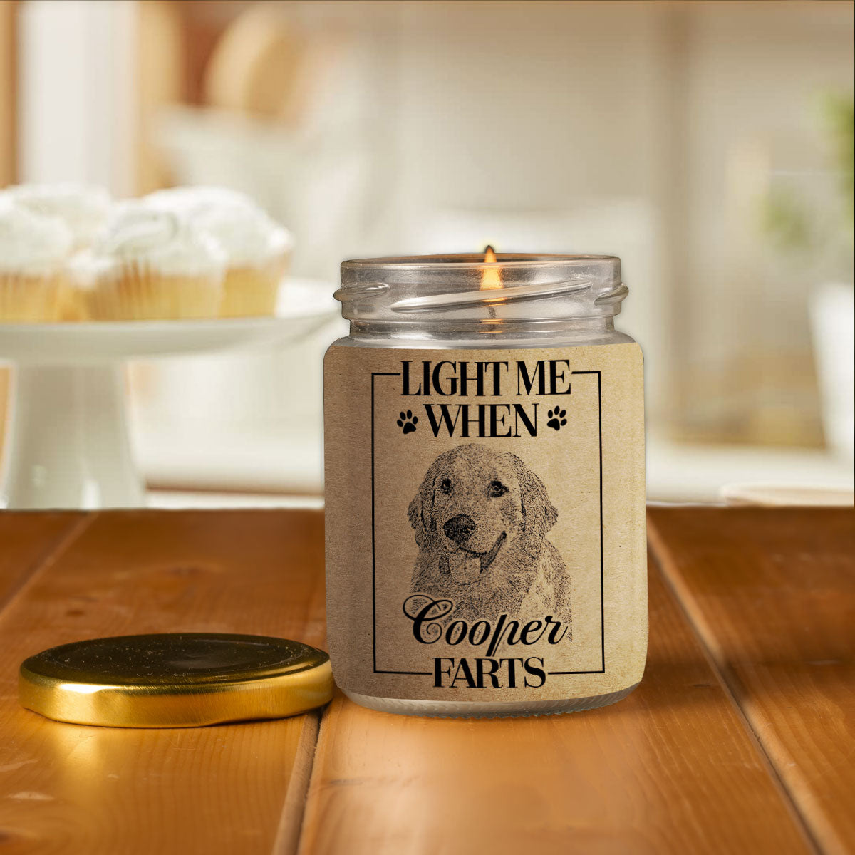 Light Me When The Dog Farts Custom Candle – Noble Pawtrait