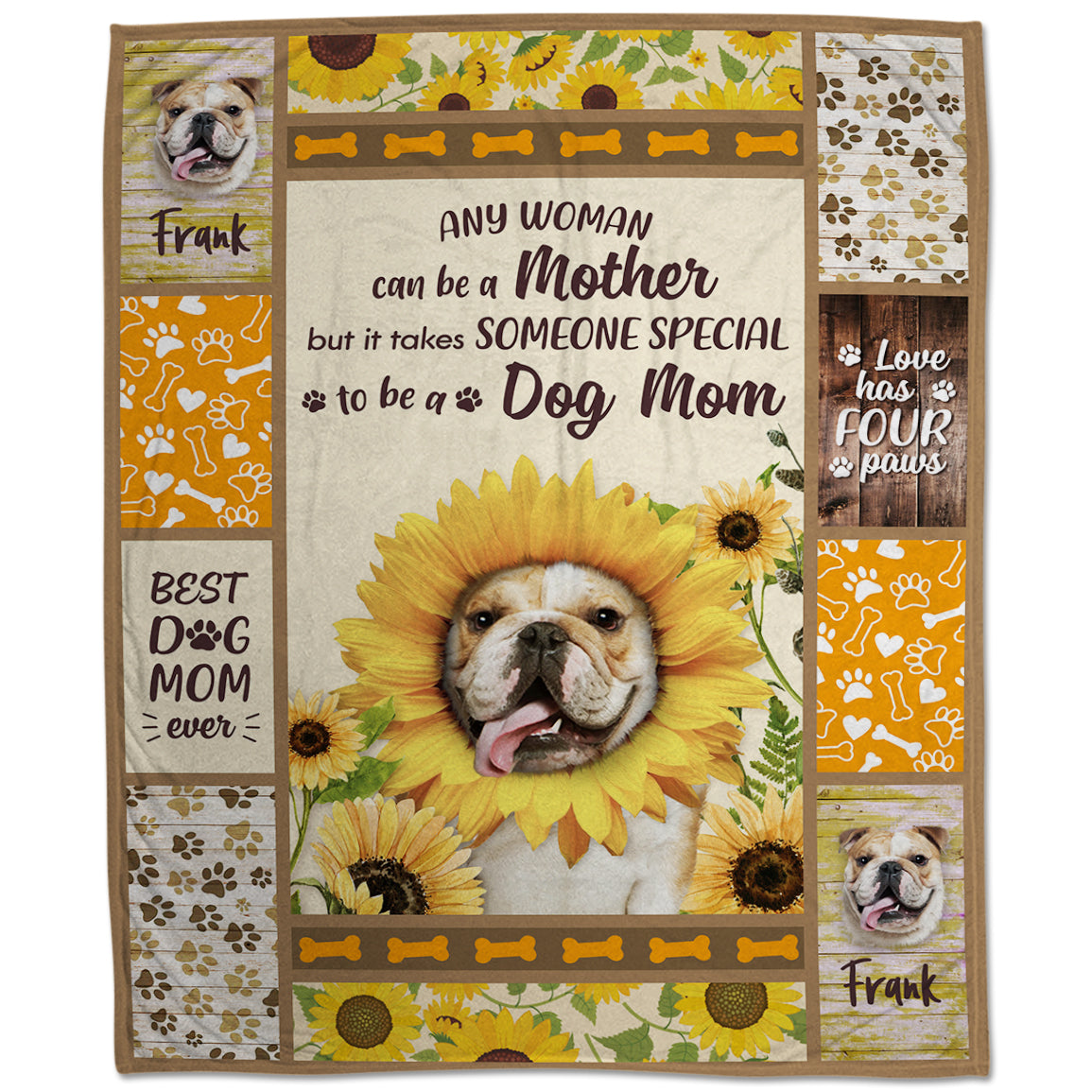 Special Dog Mom Custom Pet Fleece Blanket - Noble Pawtrait