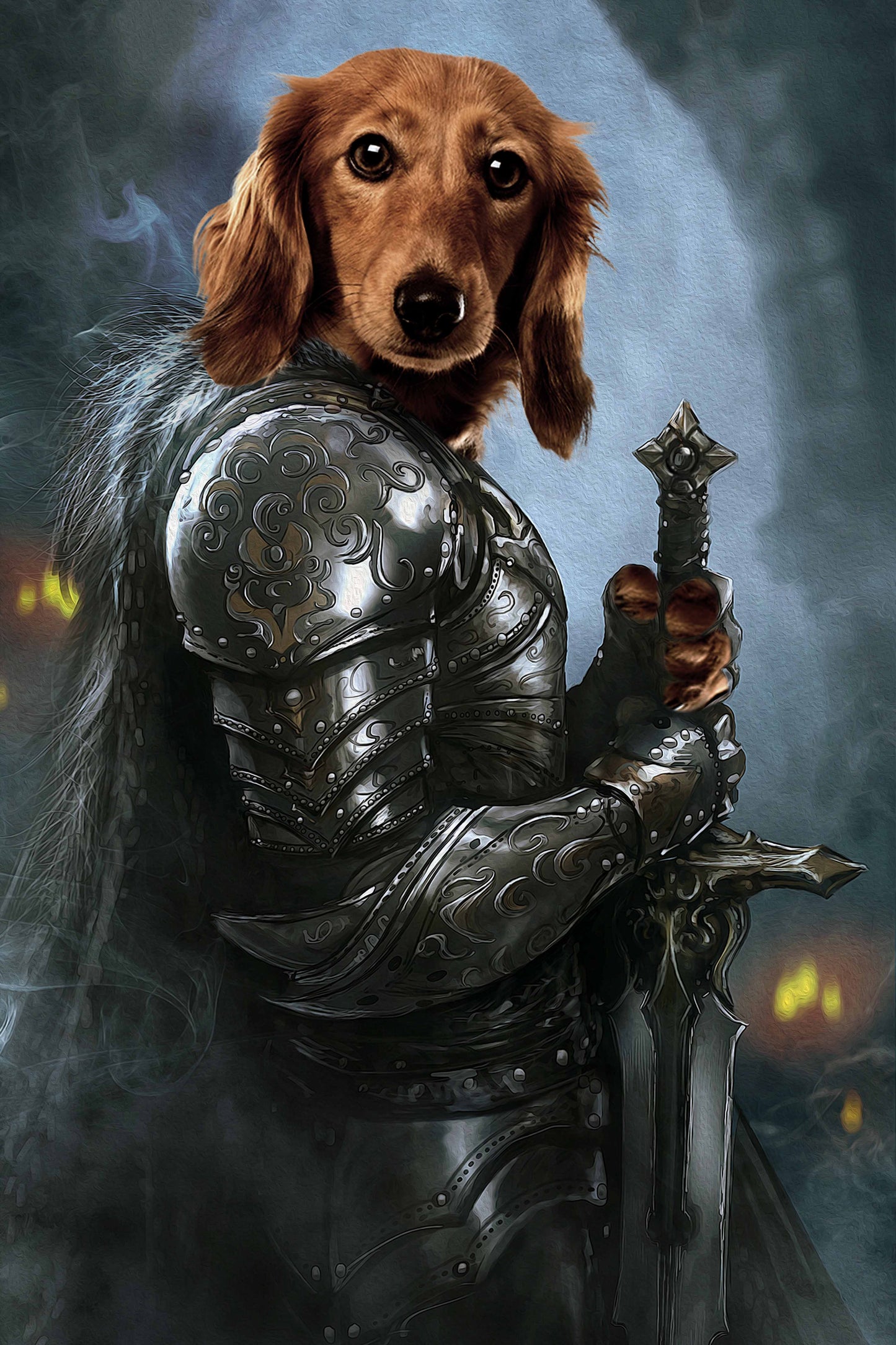 The Protector Custom Pet Portrait - Noble Pawtrait