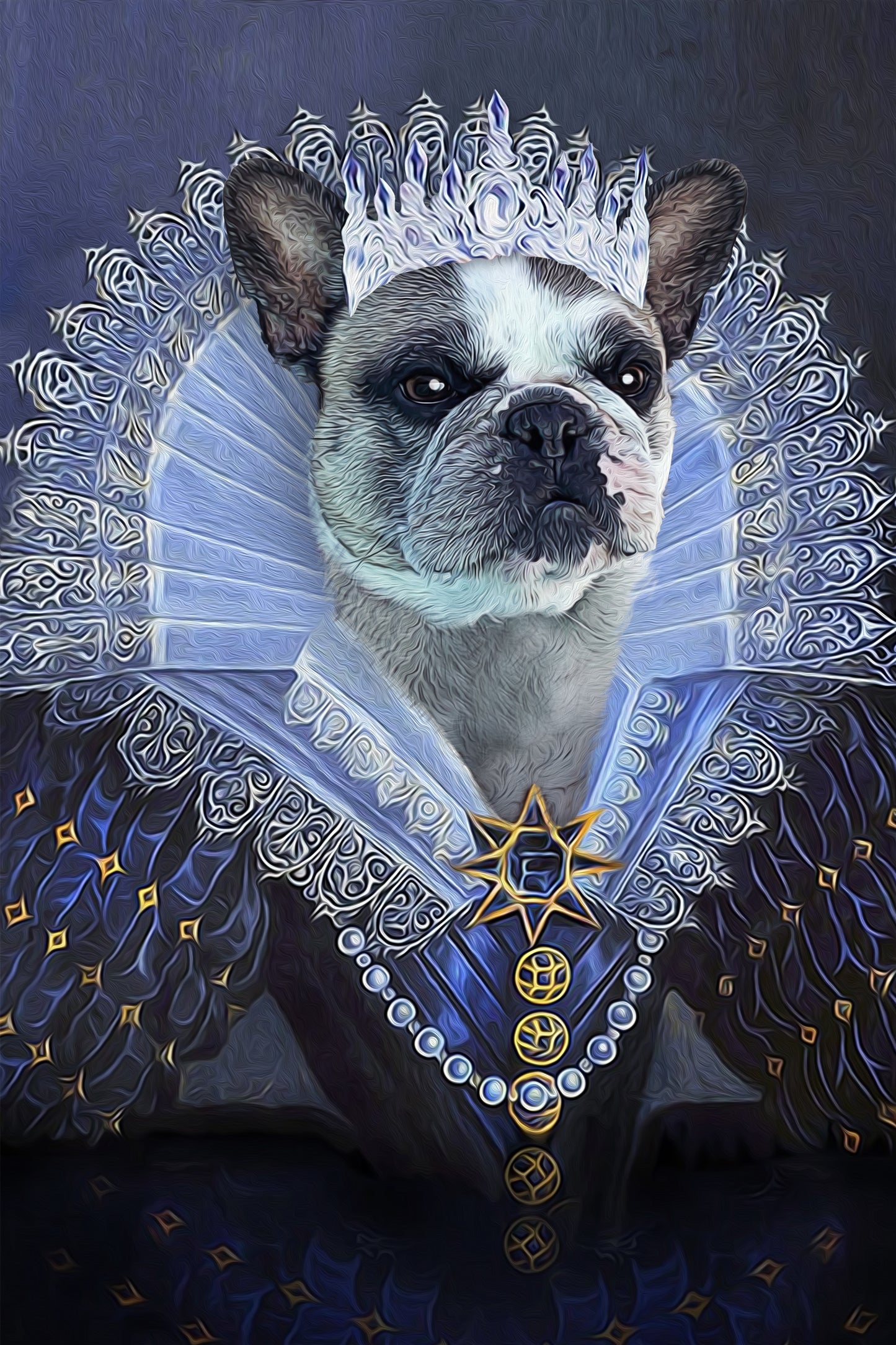 Her Majesty Custom Pet Portrait Canvas - Noble Pawtrait