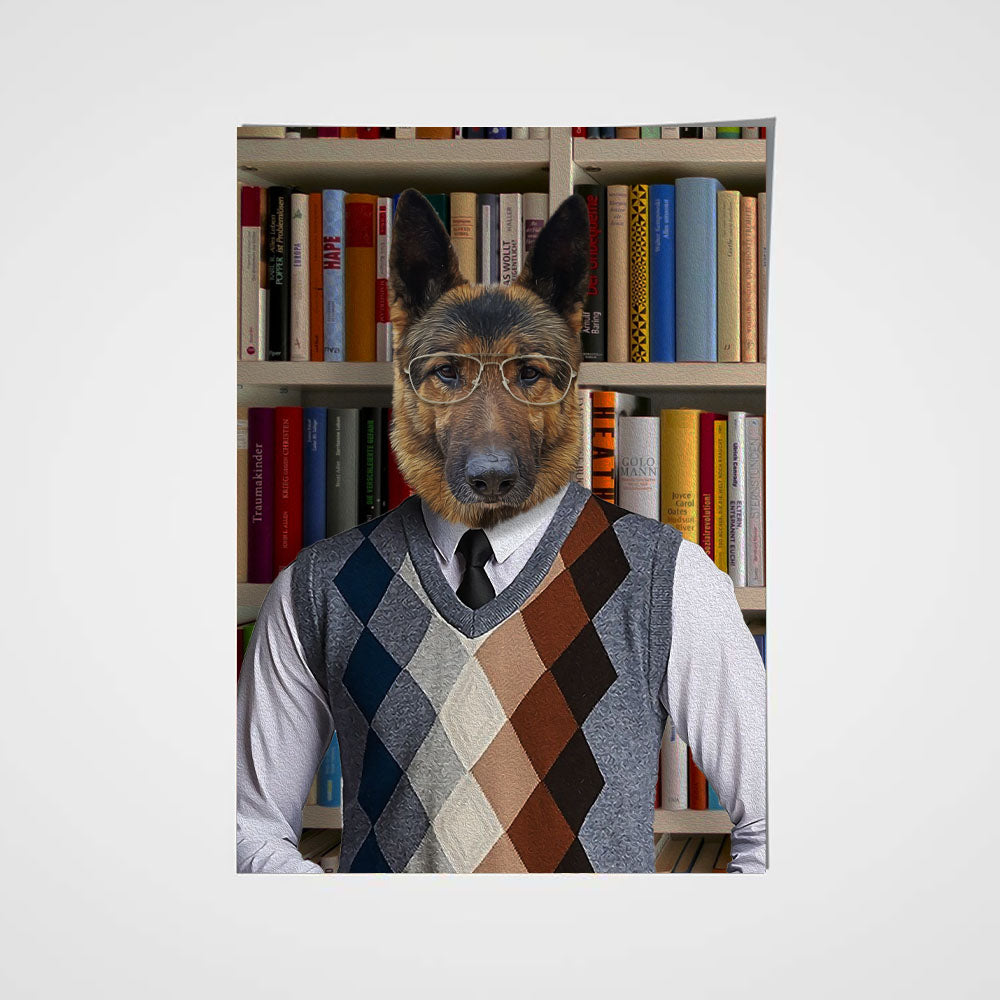 The Reader Custom Pet Portrait - Noble Pawtrait