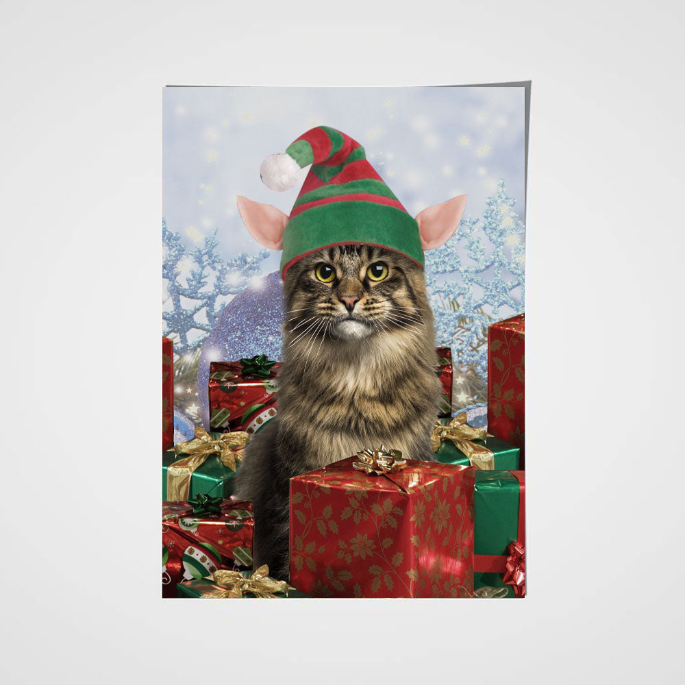 Christmas Helping Paw Custom Pet Portrait - Noble Pawtrait