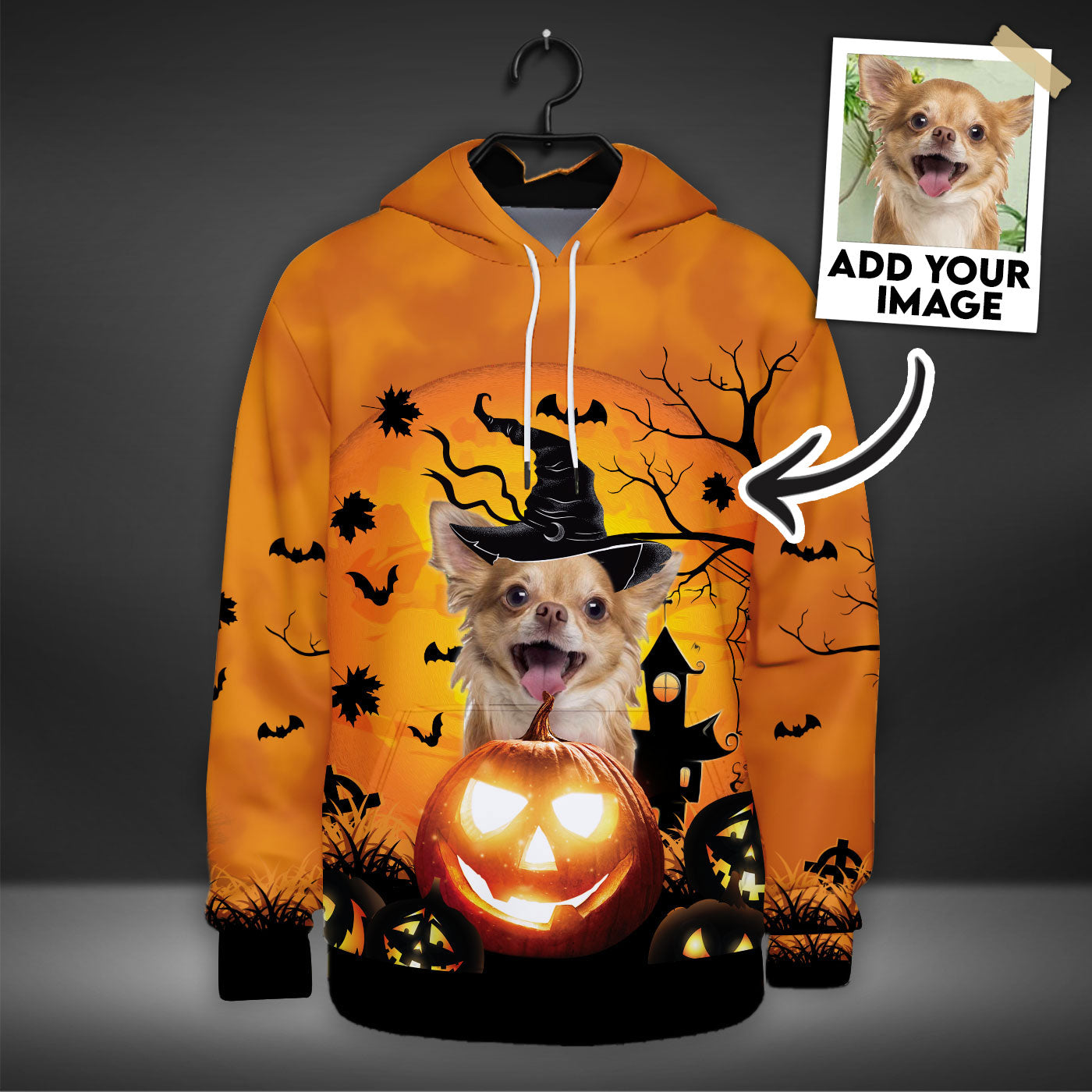 The Pumpkin Witch All Over Print Custom Hoodie – Noble Pawtrait