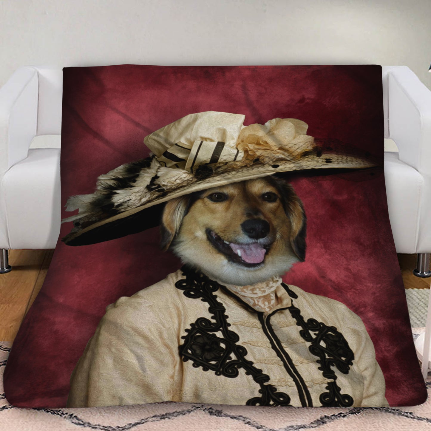 The Glamorous Lady Custom Pet Blanket - Noble Pawtrait