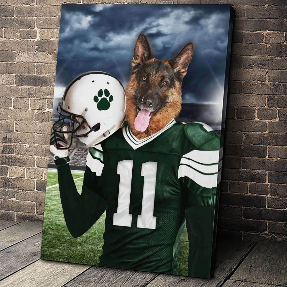 New York Giants Fan Custom Canvas Pet Portrait