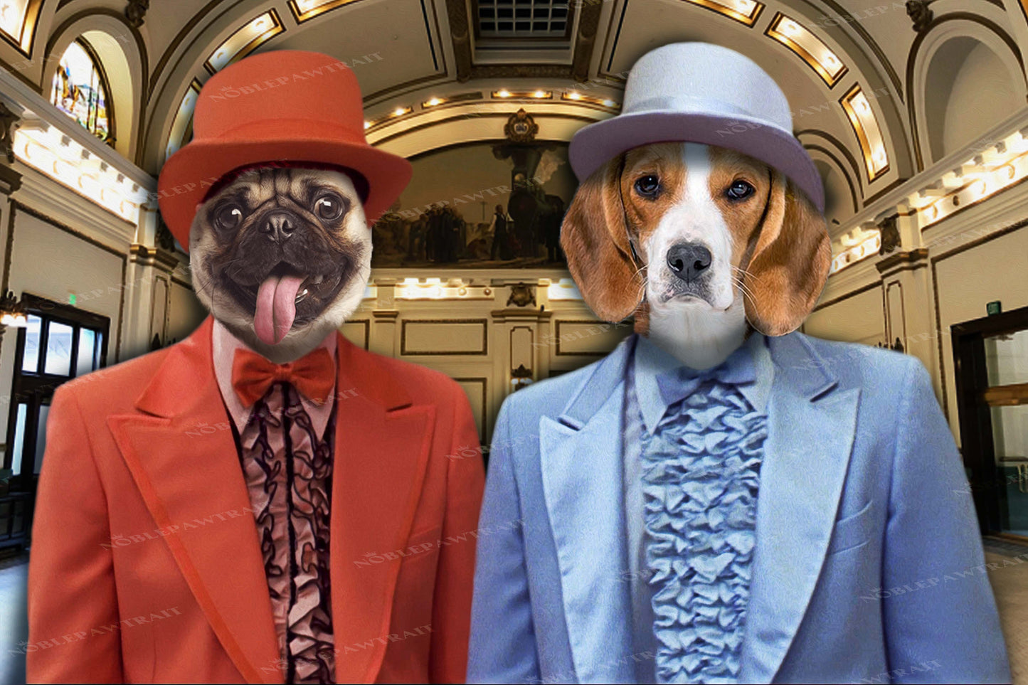 Paw and Pawer Custom Pet Portrait Poster - Noble Pawtrait