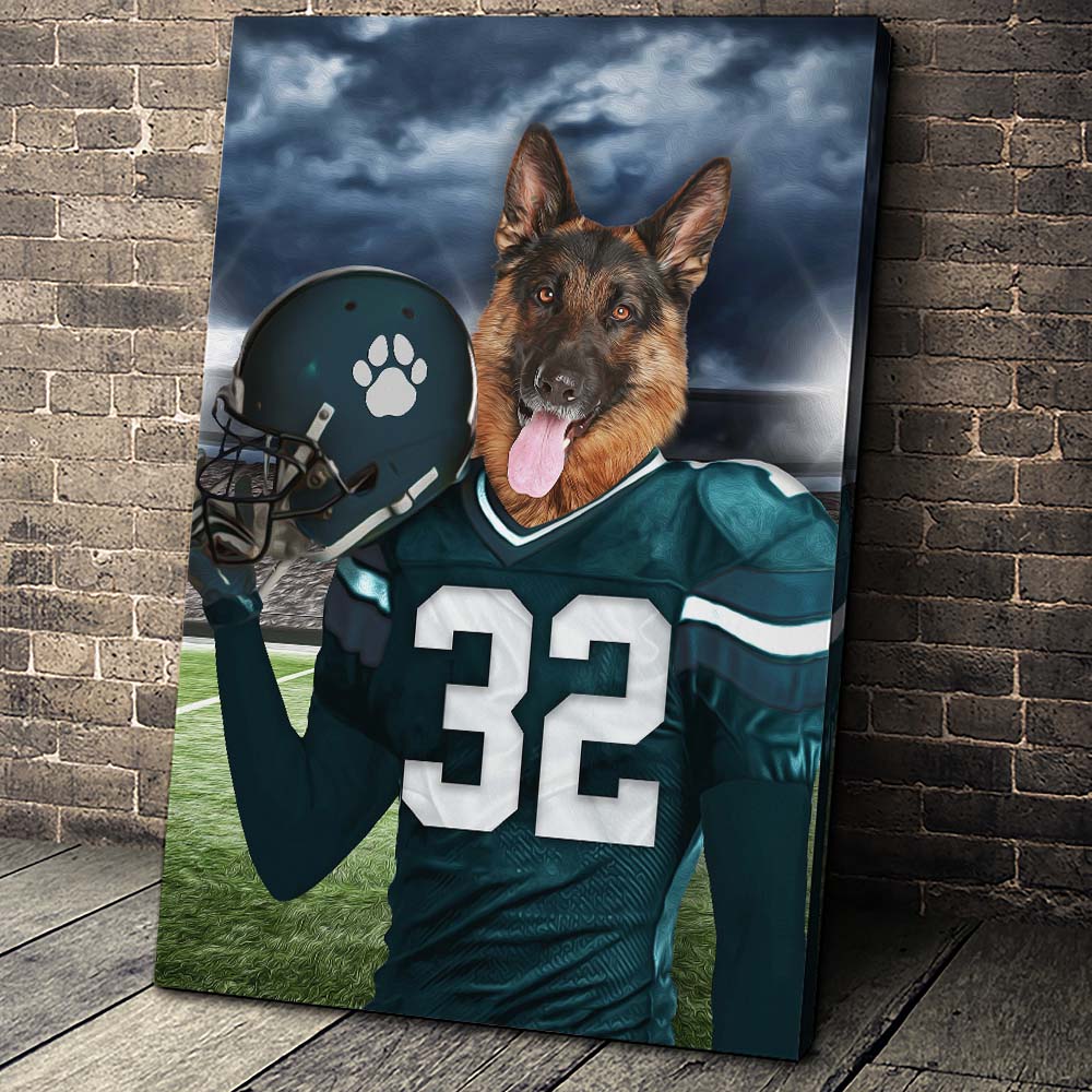 Philadelphia Eagles Fan Custom Canvas Pet Portrait