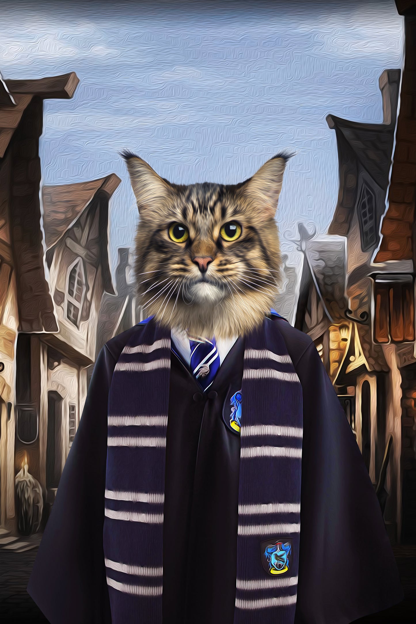 The Wizard Ravenpaw Custom Pet Portrait - Noble Pawtrait
