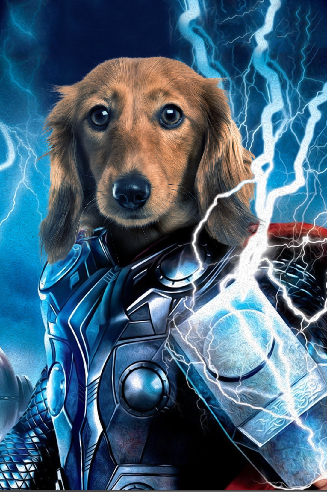 The Thunder Paw Custom Pet Portrait Canvas - Noble Pawtrait