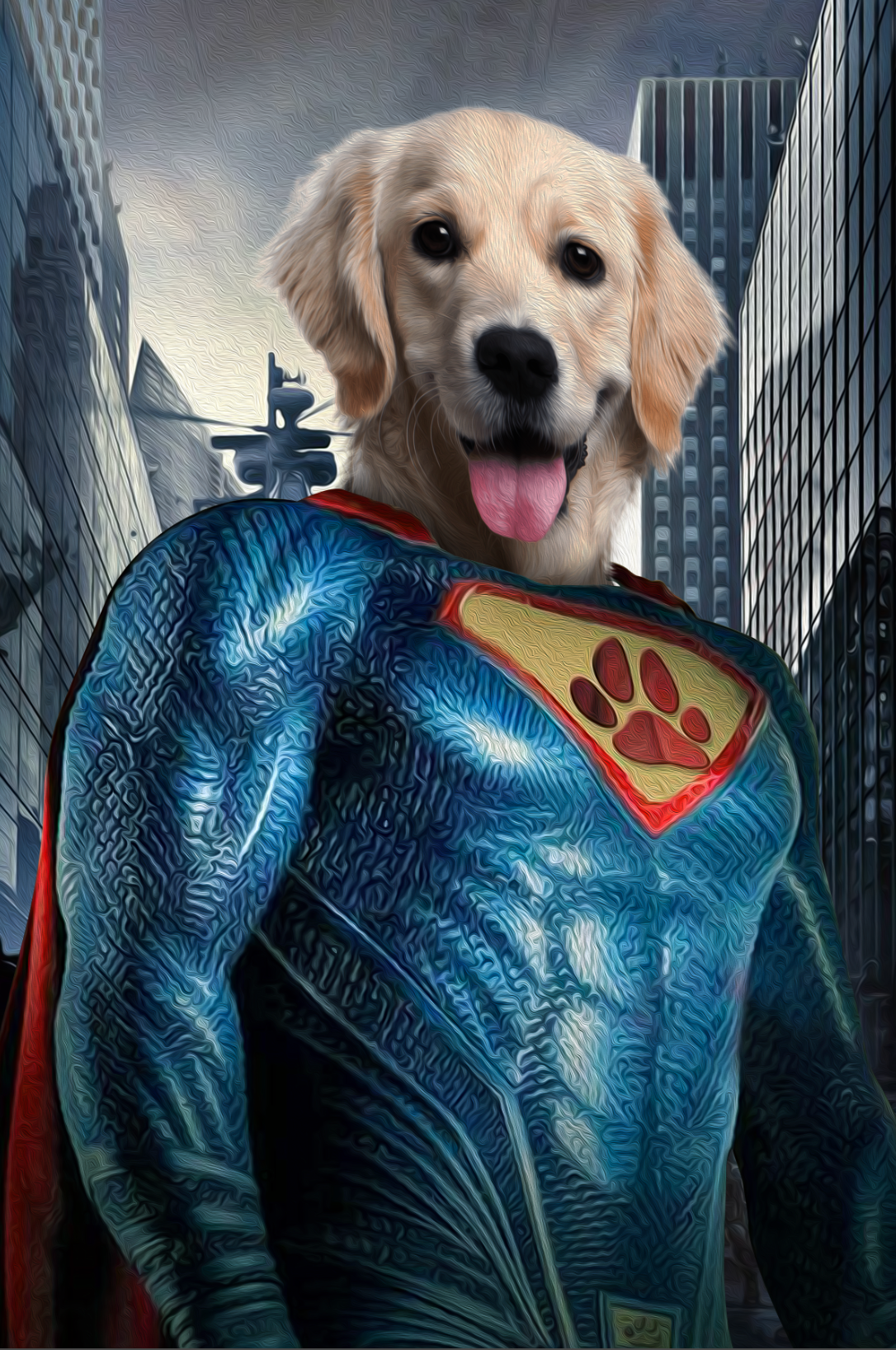 The Super Paw Custom Pet Portrait Canvas - Noble Pawtrait