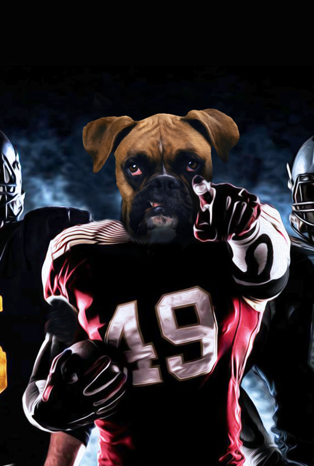 The American Footballer Custom Pet Portrait - Noble Pawtrait