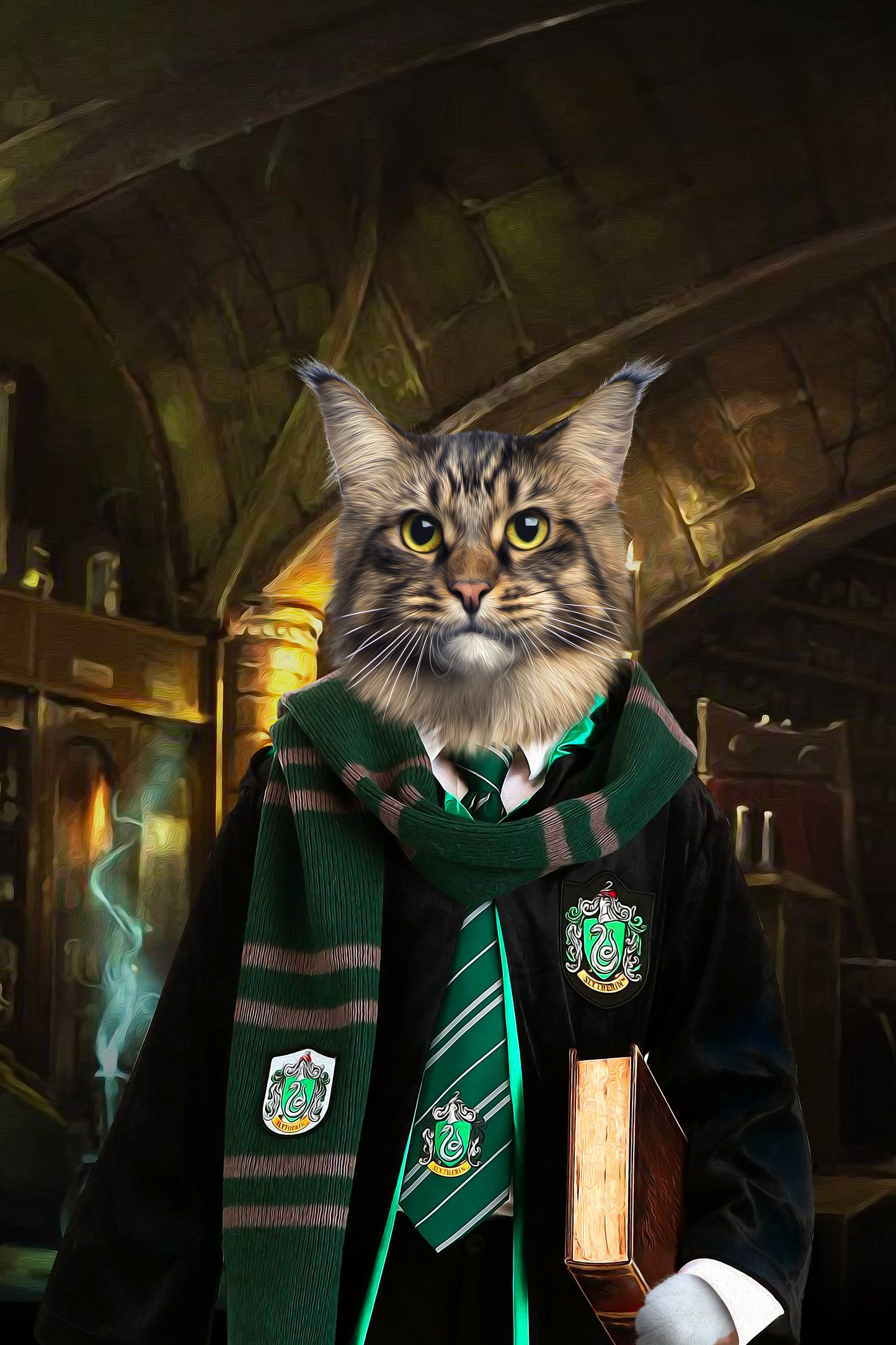 The Wizard Slyfurrin Custom Pet Portrait - Noble Pawtrait