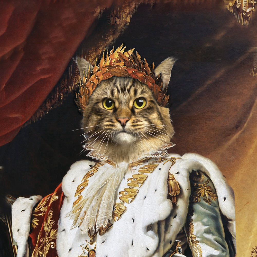 The Emperor Custom Pet Ornament 2-Sided - Noble Pawtrait