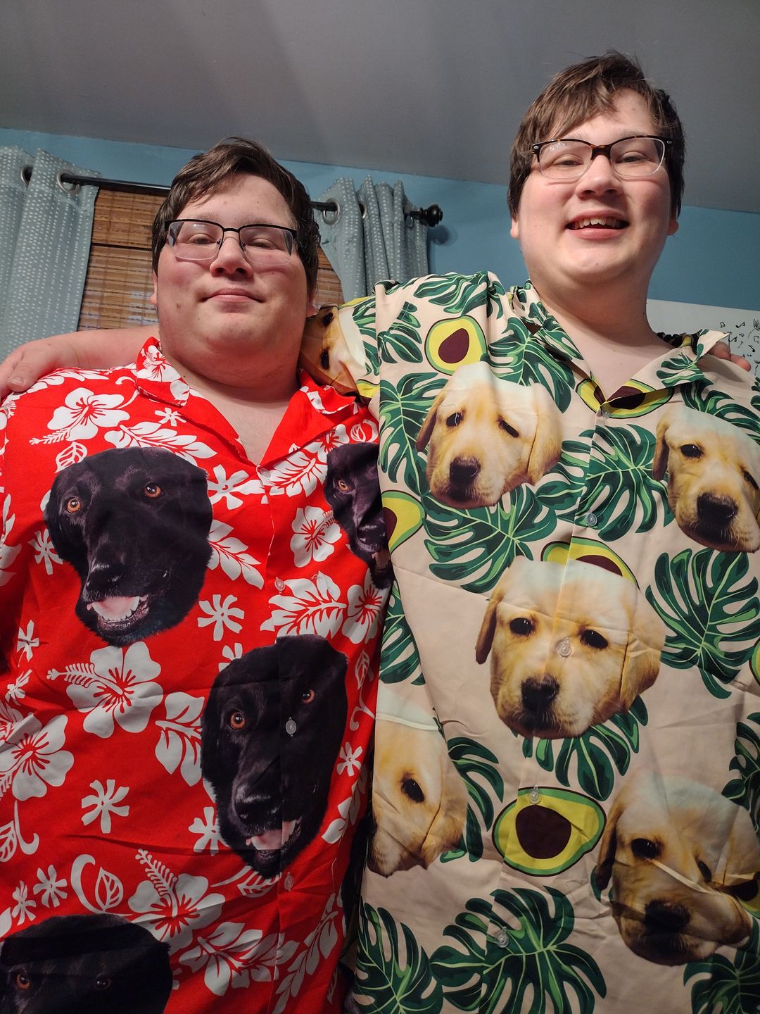 Custom Hawaiian Shirt For Dog Lovers | Personalized Puppy Lovers Gift | Avocado & Leaves Pattern Lemon Zest Color Aloha Shirt