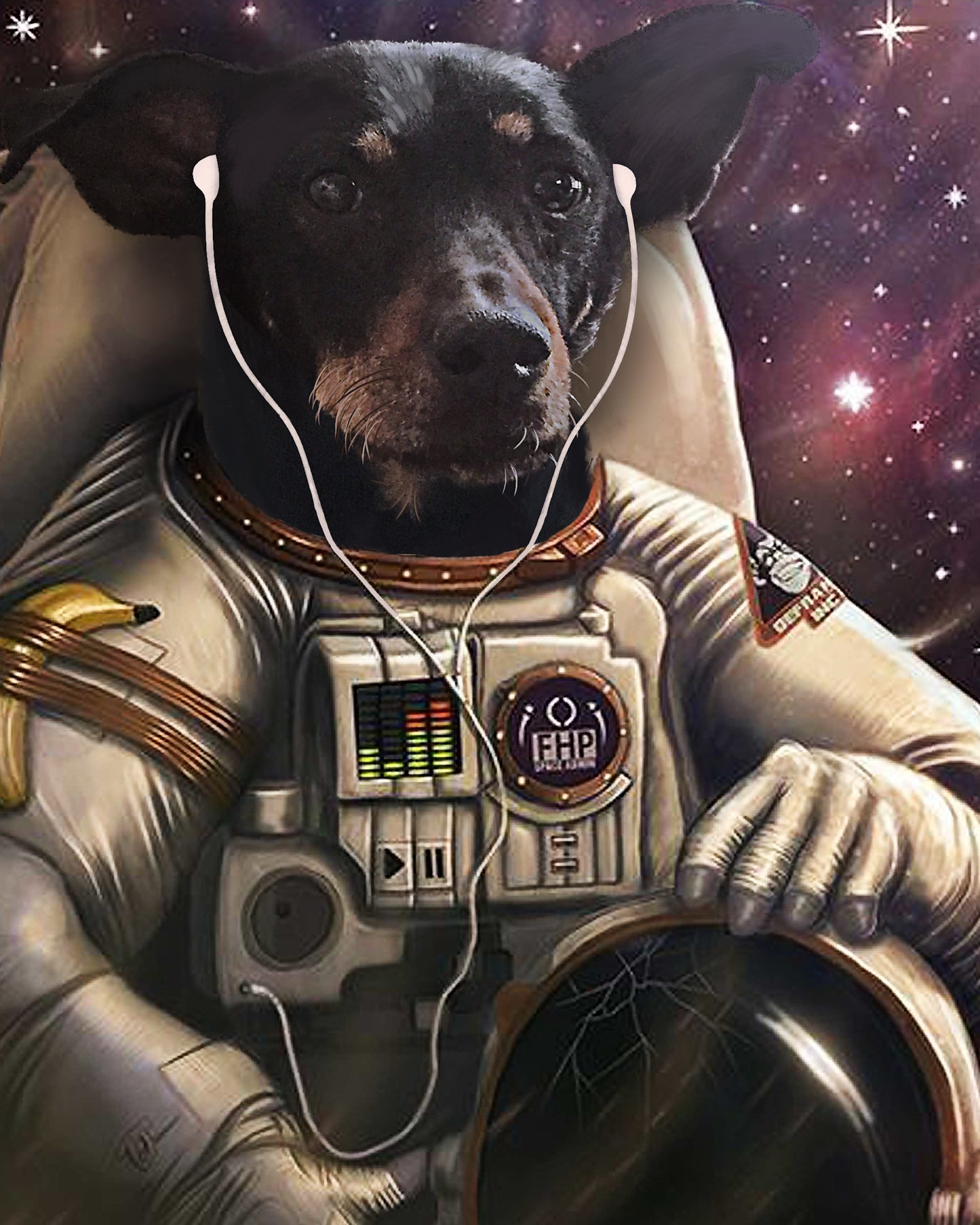 The Astronaut Custom Pet Portrait - Noble Pawtrait