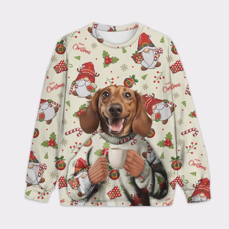 Custom Your Own Christmas Sweater Within Sweater With Your Pet Face