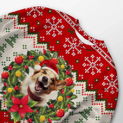 Personnalisez votre propre pull couronne de Noël avec le visage de votre animal de compagnie