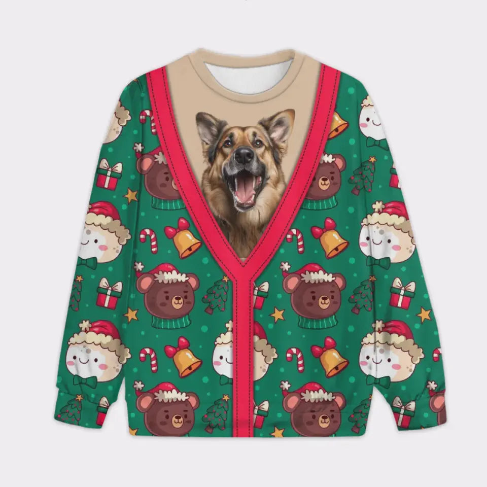Custom Your Own Christmas Peeking Sweater With Your Pet Face