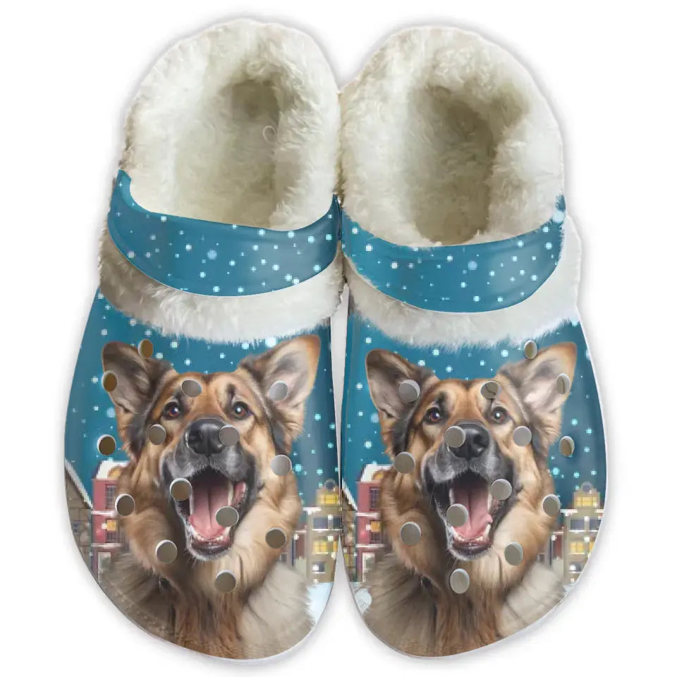 Custom Your Own Fleece Clogs With Your Pet Photo