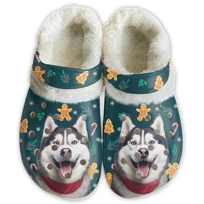Custom Your Own Fleece Clogs With Your Pet Photo