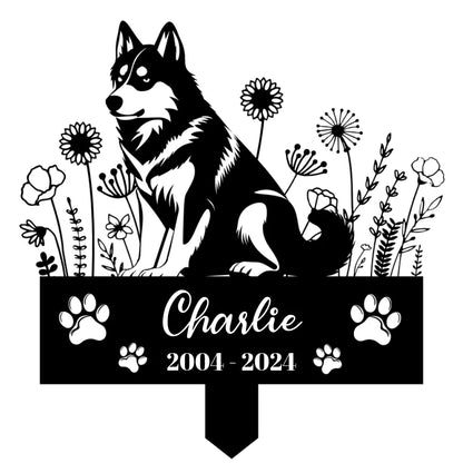 Personalized Floral Pet Memorial Metal Sign