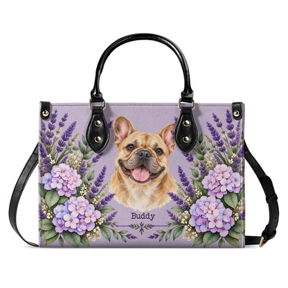 Lavender Garden – Custom Pet Portrait Handbag