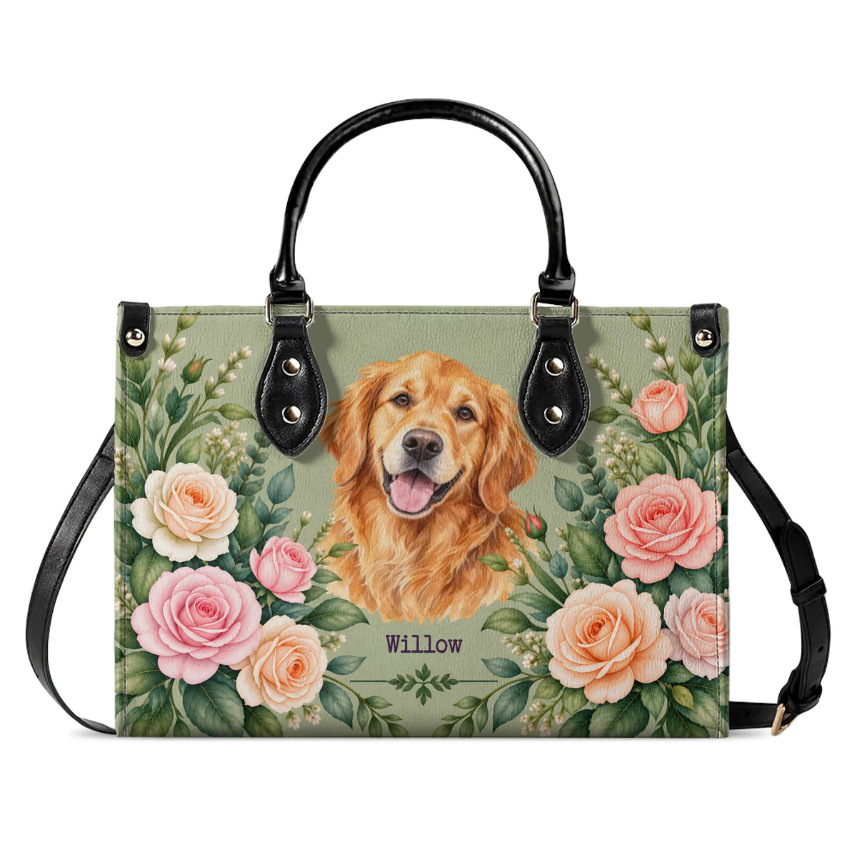 Rose Garden – Custom Pet Portrait Handbag