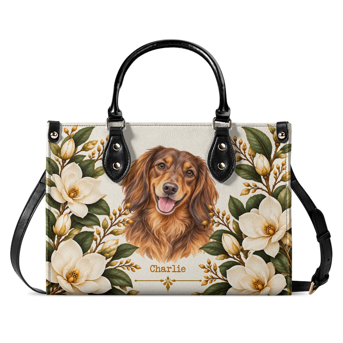 Magnolia Grace – Custom Pet Portrait Handbag