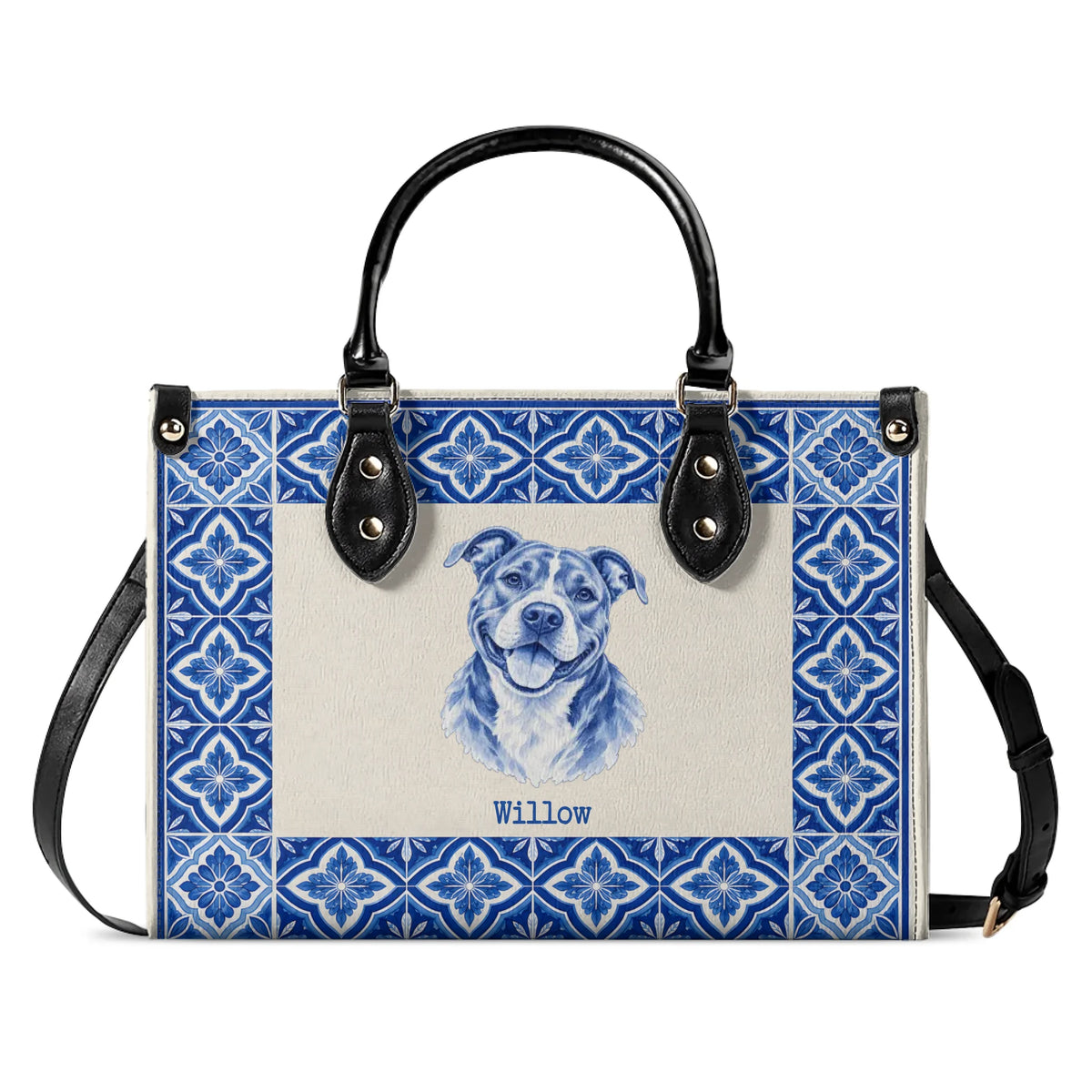The Procelain Pattern – Custom Pet Portrait Handbag