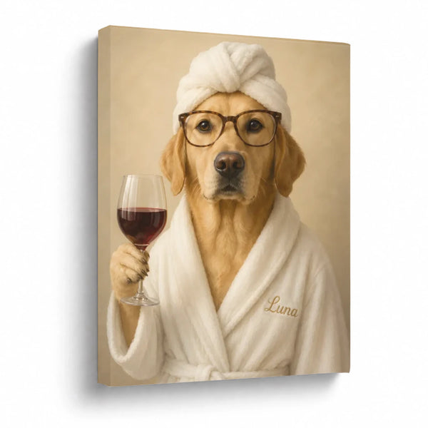 Bath & Wine - Custom Pet Portrait