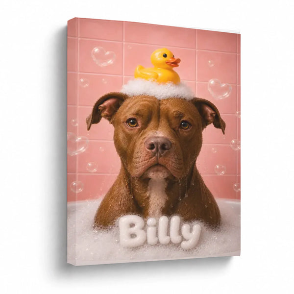 Bath With Duck - Custom Pet Portrait