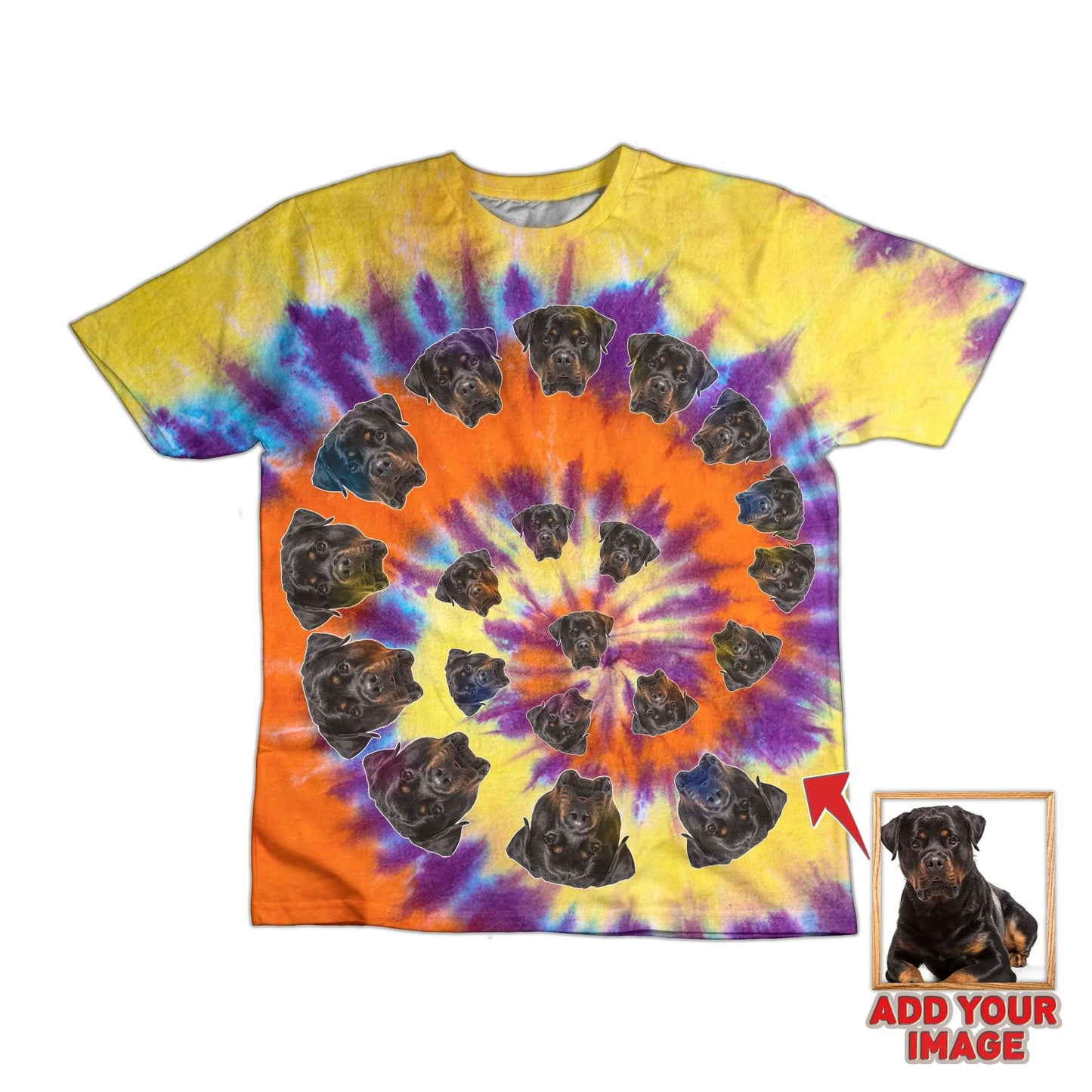 All Over Print Retro Abstract Tie Dye Custom Pet T-shirt