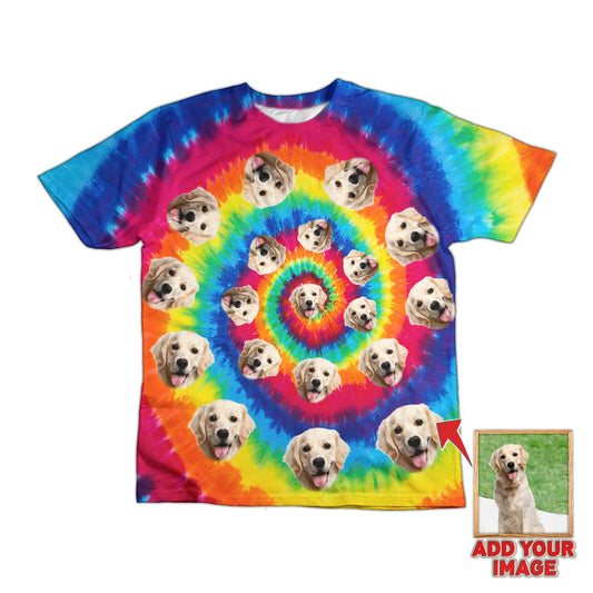 All Over Print Spiral Colorful Tie Dye Custom Pet T-shirt