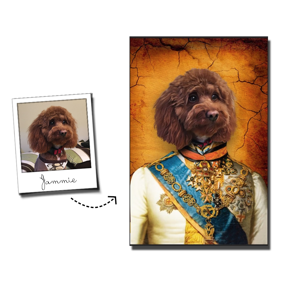 The Prince Custom Pet Portrait - Noble Pawtrait