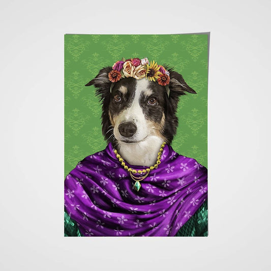 The Floral Custom Pet Portrait Poster - Noble Pawtrait