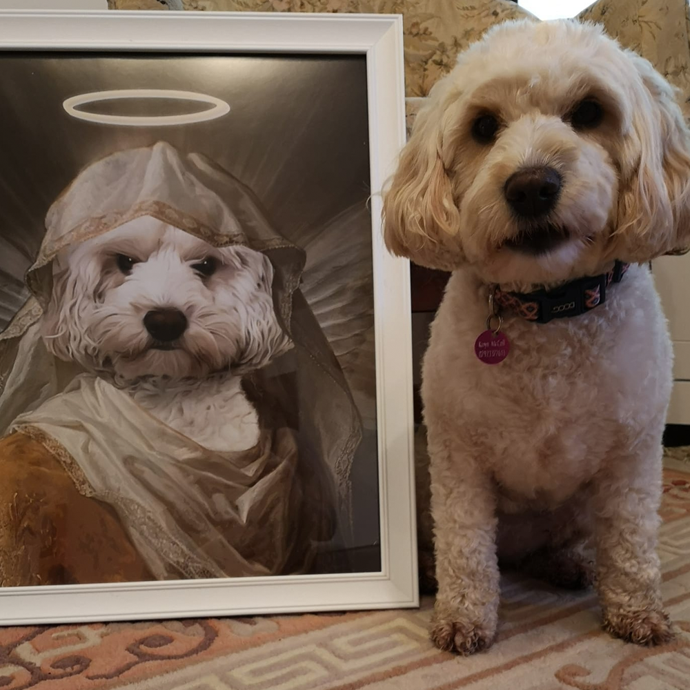 The Angel Custom Pet Portrait  Poster - Noble Pawtrait