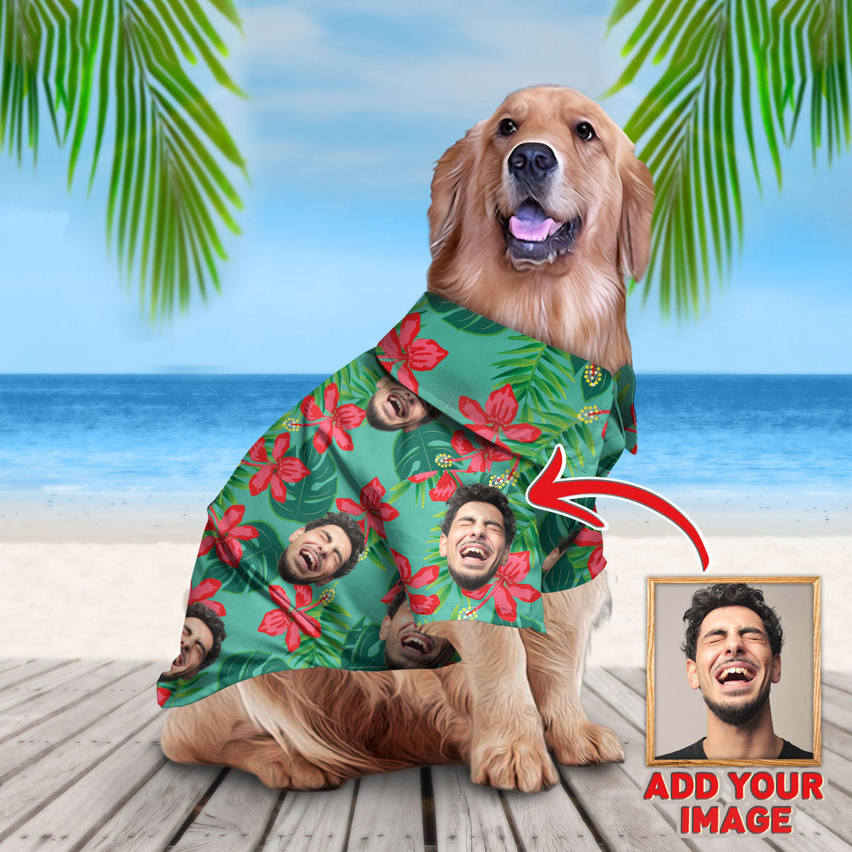 Custom Hawaiian Shirt For Pet Red And Green Pattern