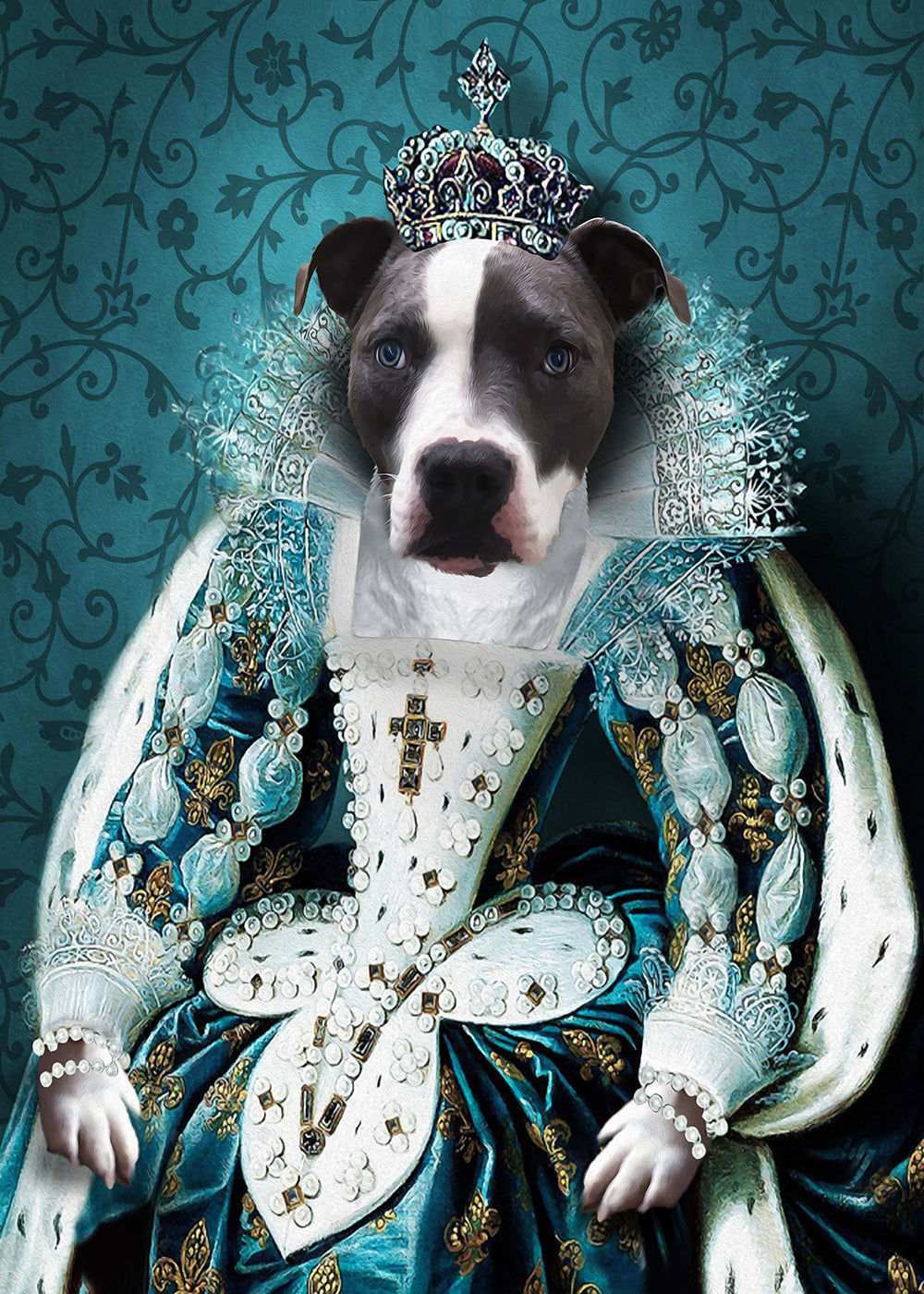 The Queen Custom Pet Portrait Digital Download - Noble Pawtrait