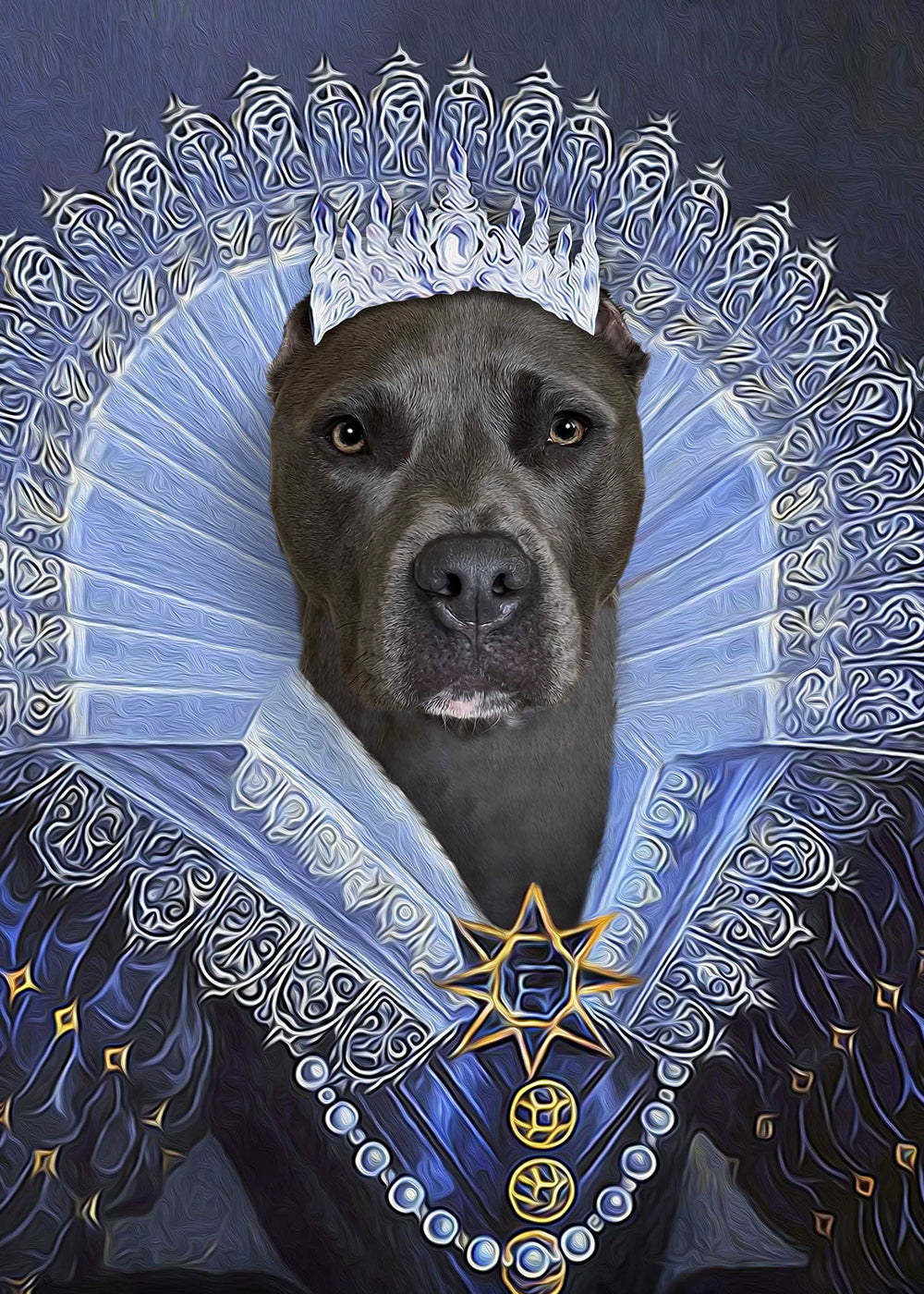 Her Majesty Custom Pet Portrait Poster - Noble Pawtrait
