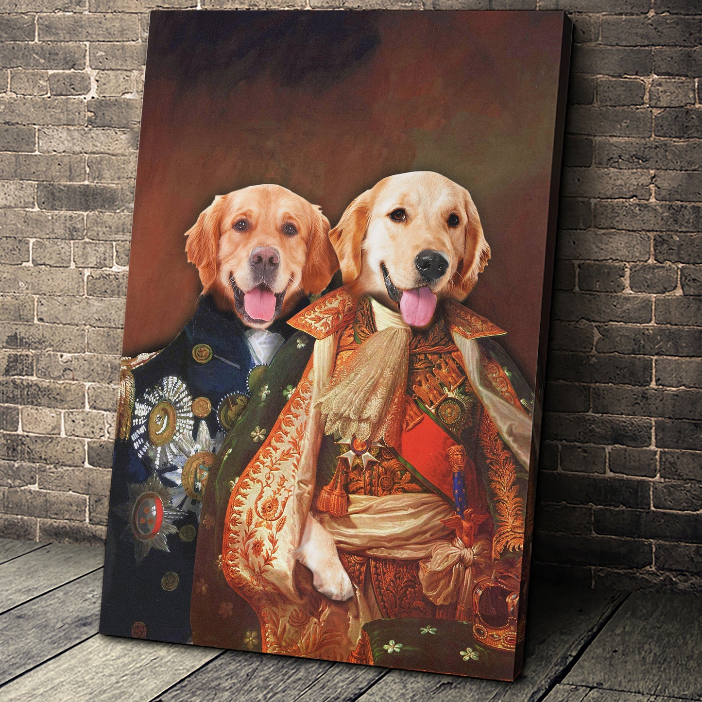 The Duo Custom Pet Portrait Canvas - Noble Pawtrait