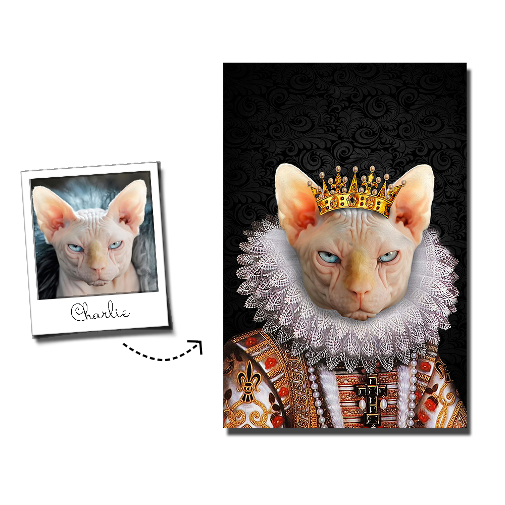 The Monarch Custom Pet Portrait Digital Download - Noble Pawtrait