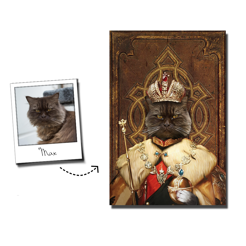 The King Custom Pet Portrait Poster - Noble Pawtrait