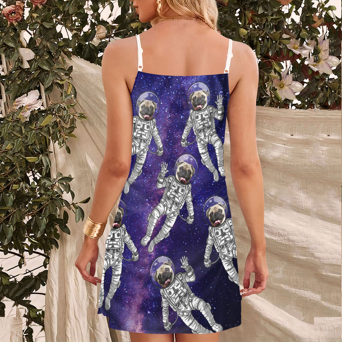 Custom Galaxy Pattern Cami Dress Personalized Gift For Dog Mom