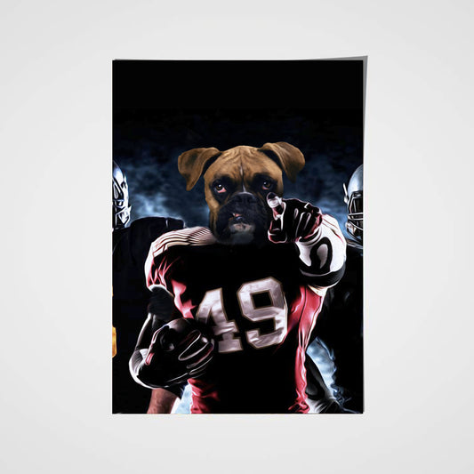 The American Footballer Custom Poster Pet Portrait - Noble Pawtrait