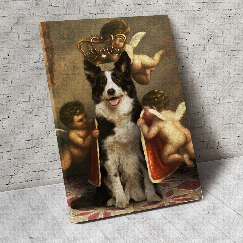 The Royal Angel Pet Portrait Canvas - Noble Pawtrait