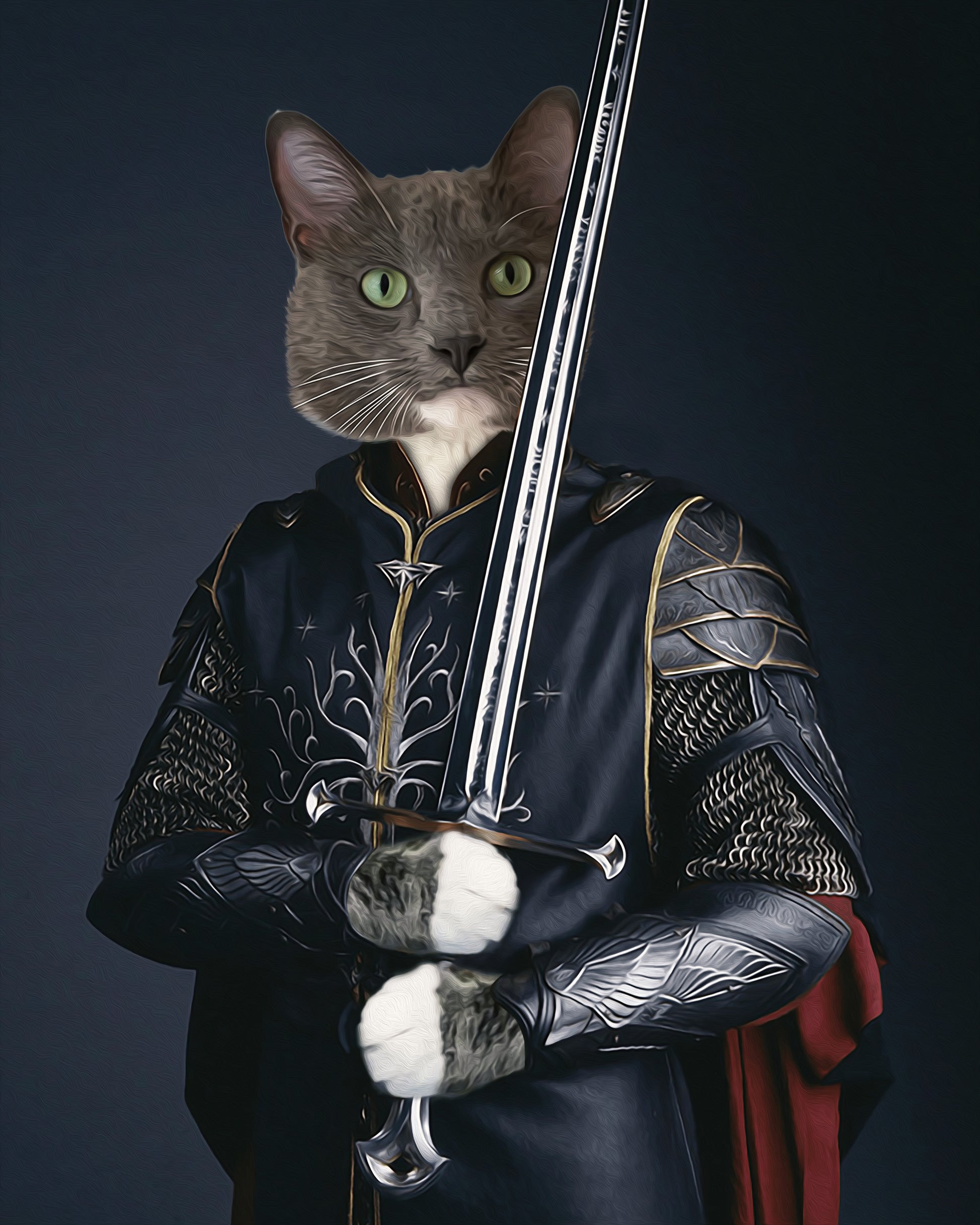 The Sword Legend Custom Pet Portrait Digital Download - Noble Pawtrait