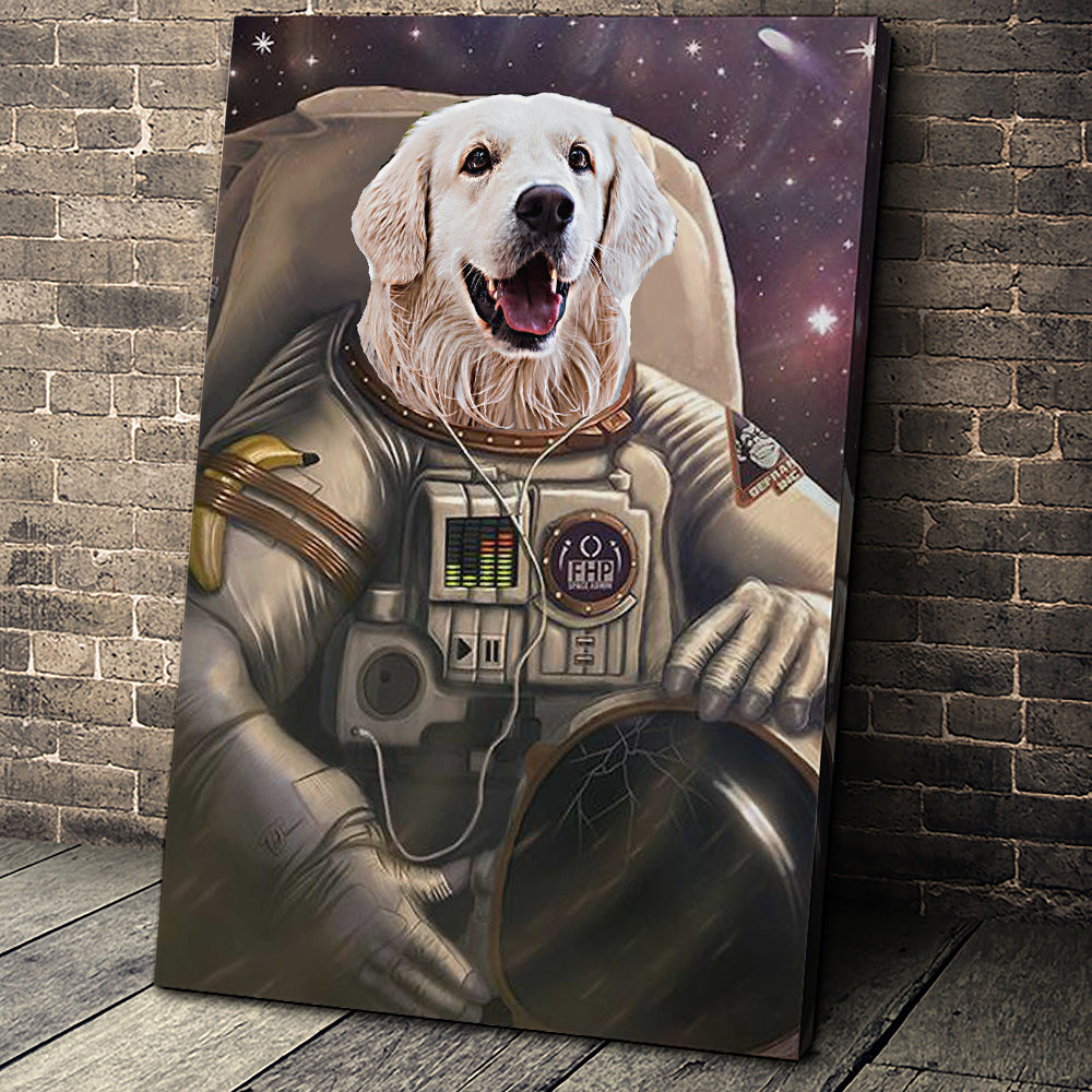 The Astronaut Custom Pet Portrait Canvas - Noble Pawtrait